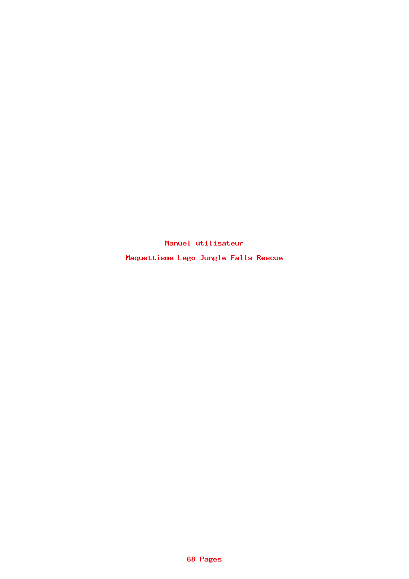 Page 1 de la notice Manuel utilisateur Lego Jungle Falls Rescue