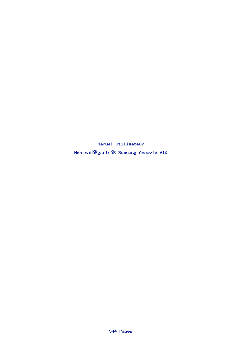 Page 1 de la notice Manuel utilisateur Samsung Accuvix V10