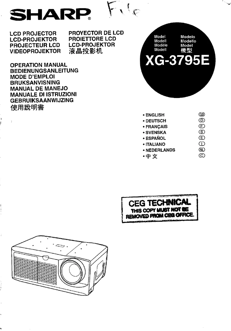 Page 1 of the manual User Manual Sharp XG-3795E
