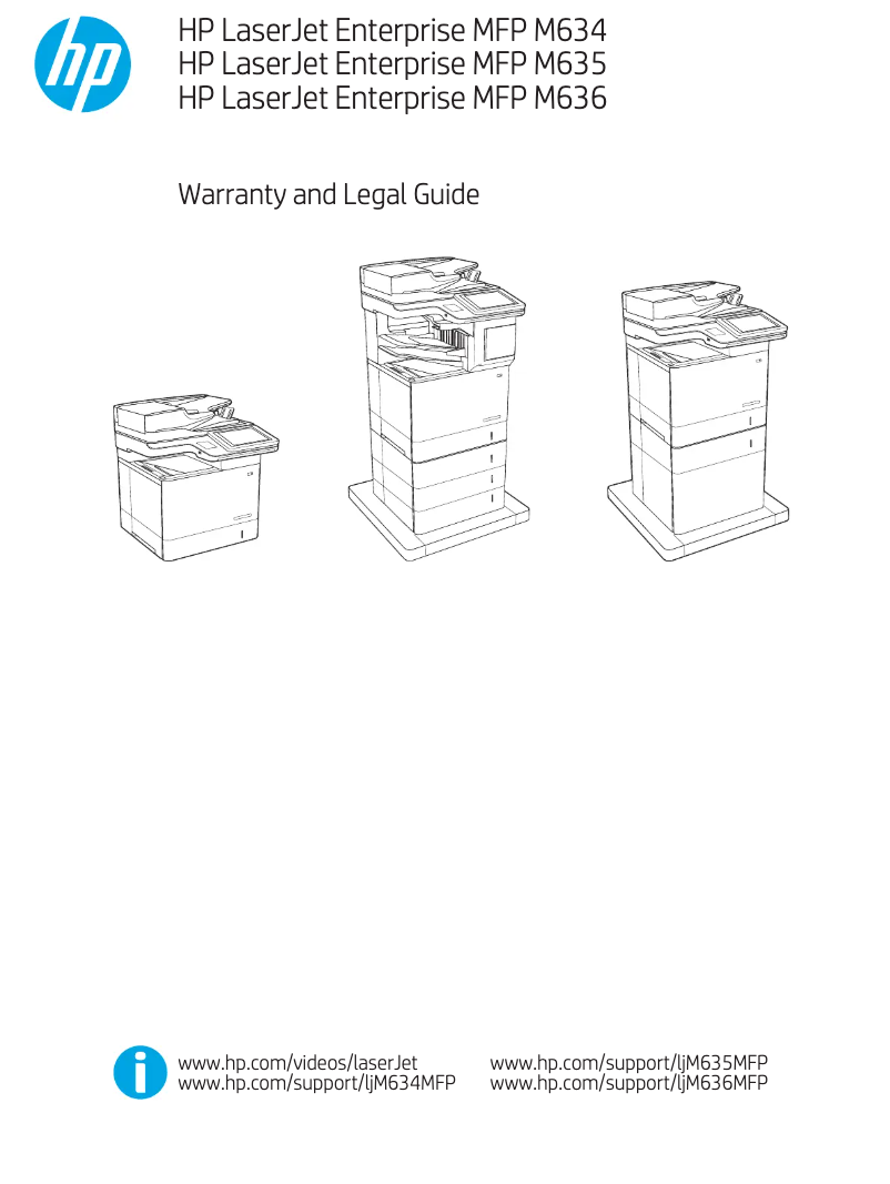 Página 1 del manual Información de garantía HP LaserJet Enterprise MFP M634