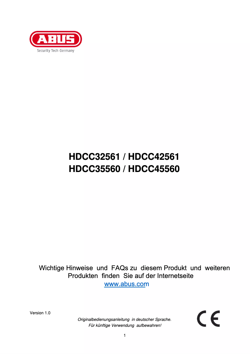 Página 1 del manual Manual de usuario Abus HDCC35560