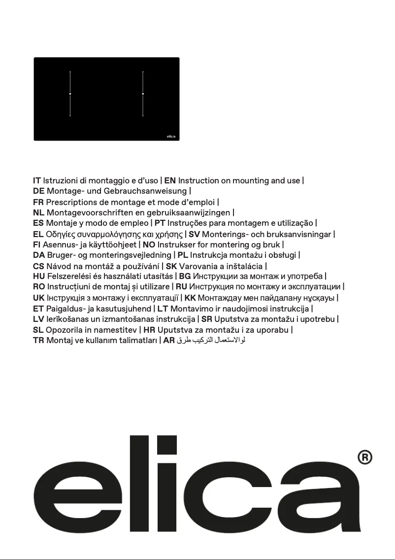 Page 1 de la notice Manuel utilisateur Elica Primis 604 Plus