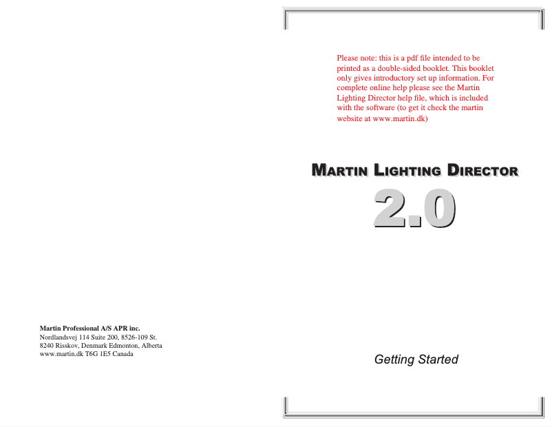 Page 1 de la notice Manuel utilisateur Martin Lighting Director 2.0