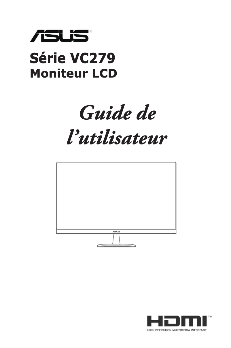 Page 1 de la notice Manuel utilisateur Asus VC279H
