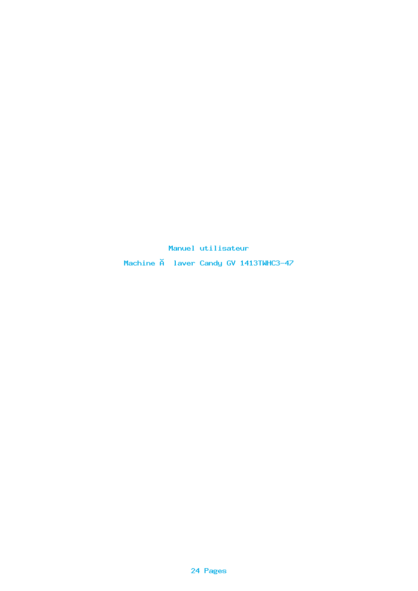 Page 1 de la notice Manuel utilisateur Candy GV 1413TWHC3-47