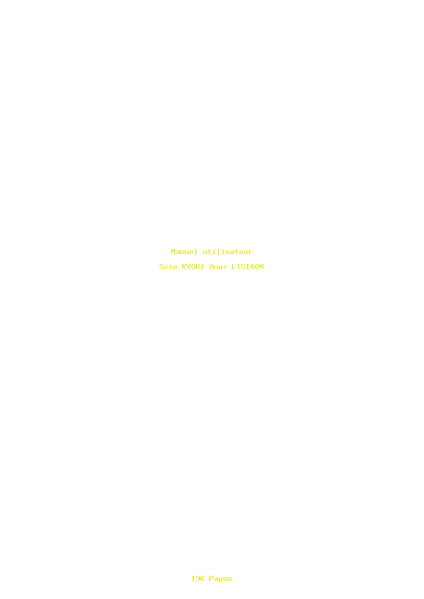 Page 1 de la notice Manuel utilisateur RYOBI One+ LTS180M