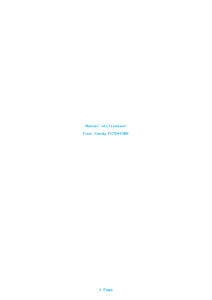 Page 1 de la notice Manuel utilisateur Candy FC7D415NX
