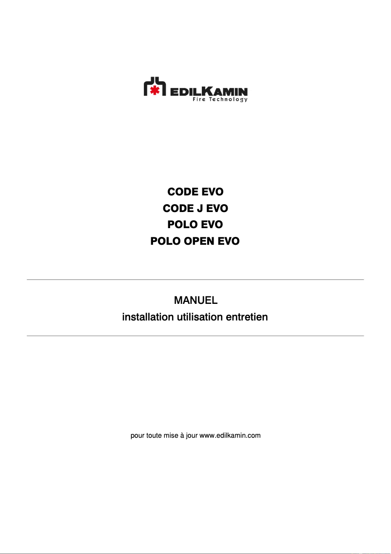 Page 1 de la notice Manuel utilisateur Edilkamin CODE J EVO