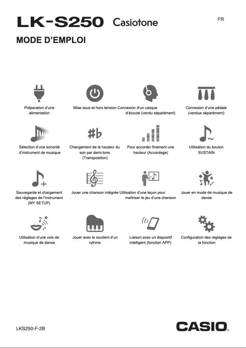 Page 1 de la notice Manuel utilisateur Casio Casiotone LK-S250