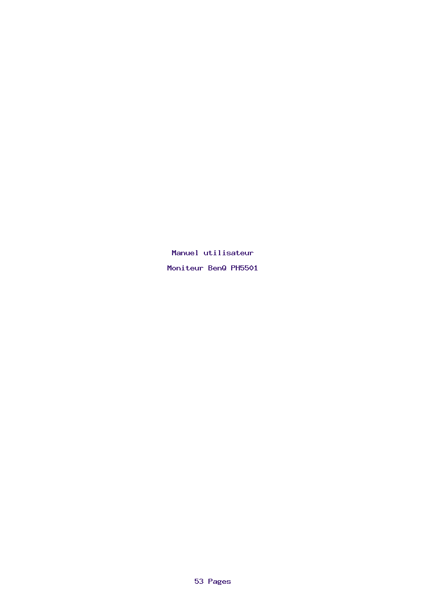 Page 1 de la notice Manuel utilisateur BenQ PH5501