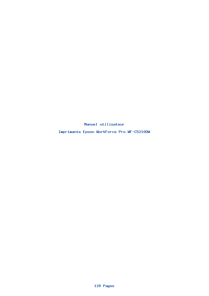 Page 1 de la notice Manuel utilisateur Epson WorkForce Pro WF-C5210DW