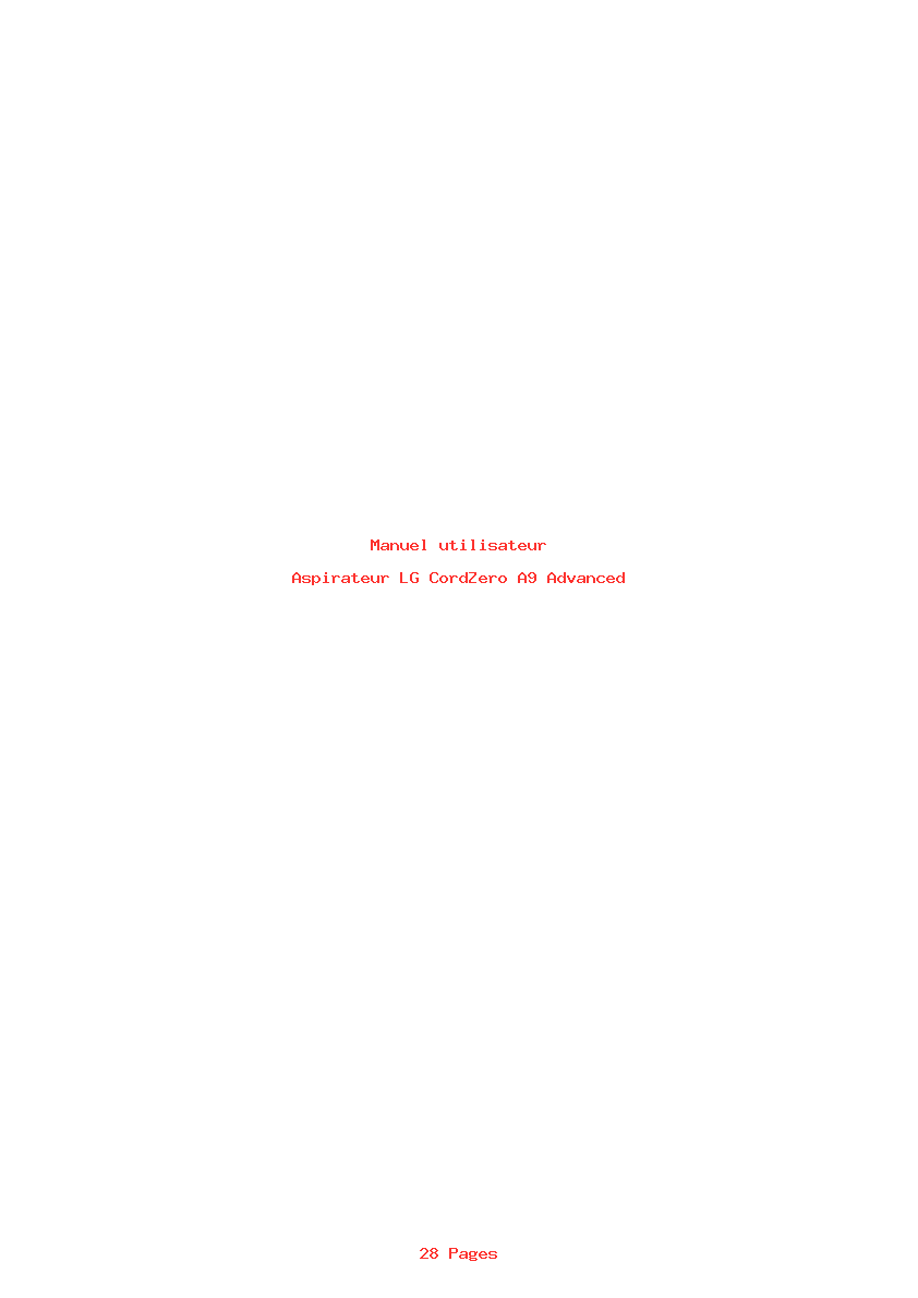 Page 1 de la notice Manuel utilisateur LG CordZero A9 Advanced