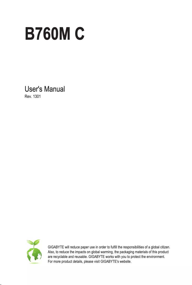 Página 1 del manual Manual de usuario Gigabyte B760M C