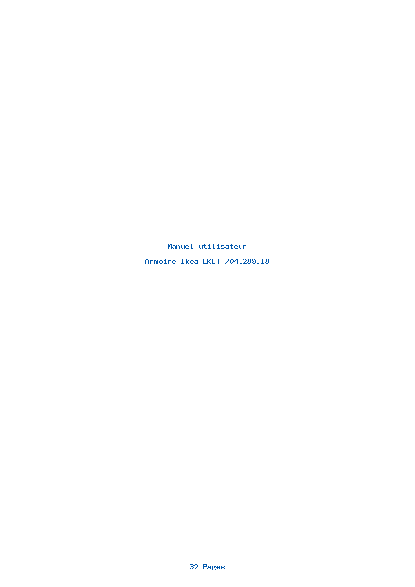 Page 1 de la notice Manuel utilisateur Ikea EKET 704.289.18