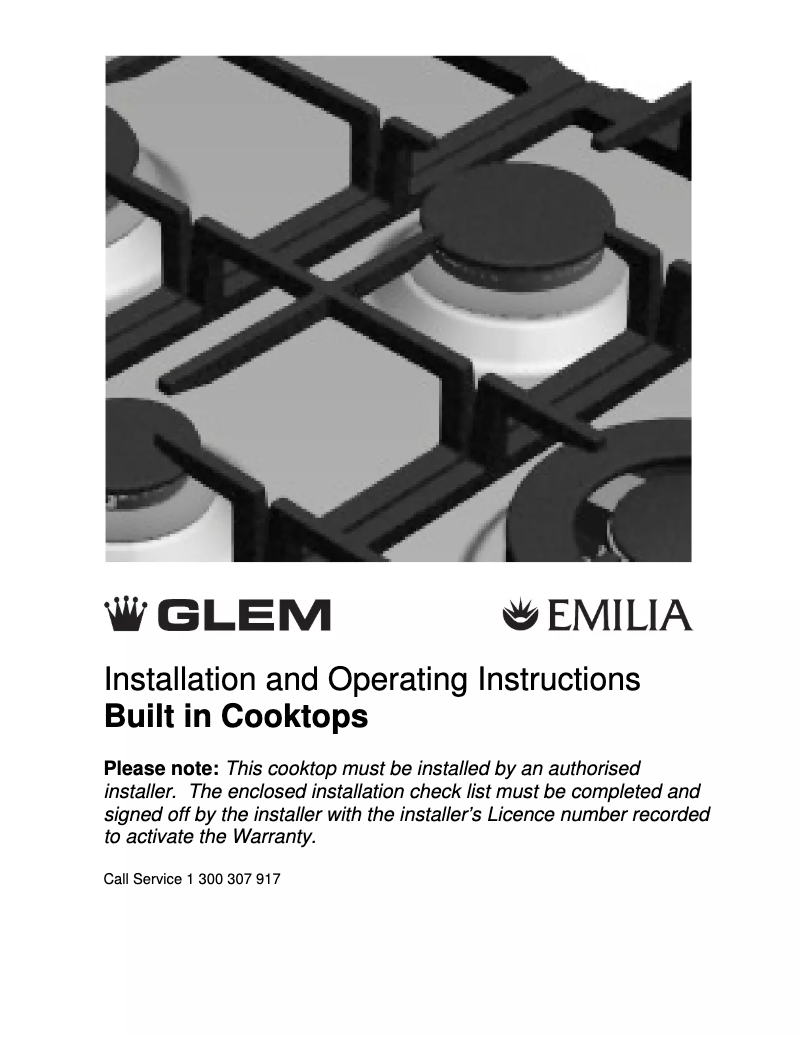 Page 1 de la notice Instructions / montage Glem Gas FC95GWI