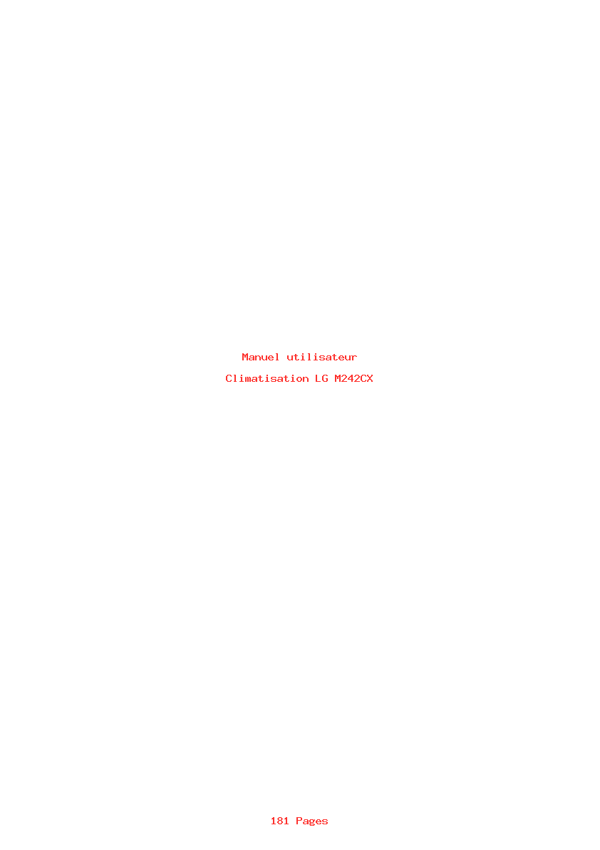 Page 1 de la notice Manuel utilisateur LG M242CX