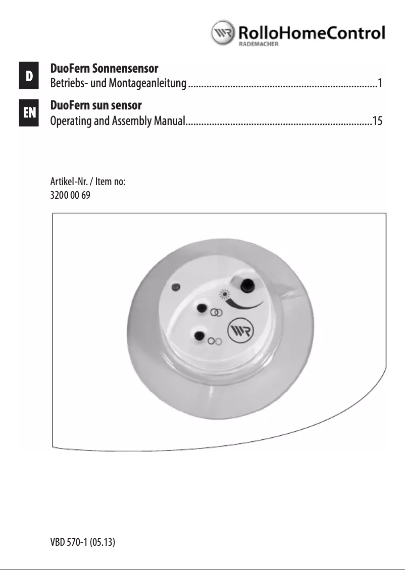 Página 1 del manual Manual de usuario RADEMACHER 9478