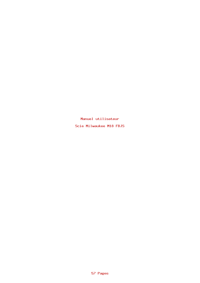 Page 1 de la notice Manuel utilisateur Milwaukee M18 FBJS
