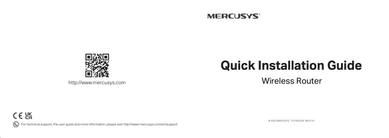 Page 1 de la notice Guide d'installation Mercusys MW325R