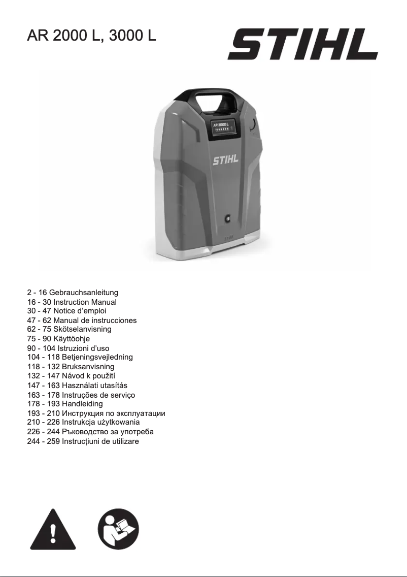 Page 1 de la notice Manuel utilisateur Stihl AR 2000 L