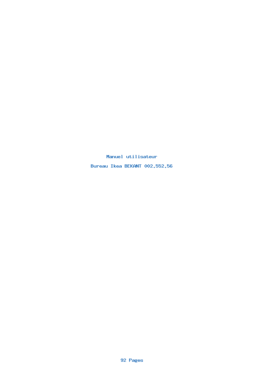 Page 1 de la notice Manuel utilisateur Ikea BEKANT 002.552.56