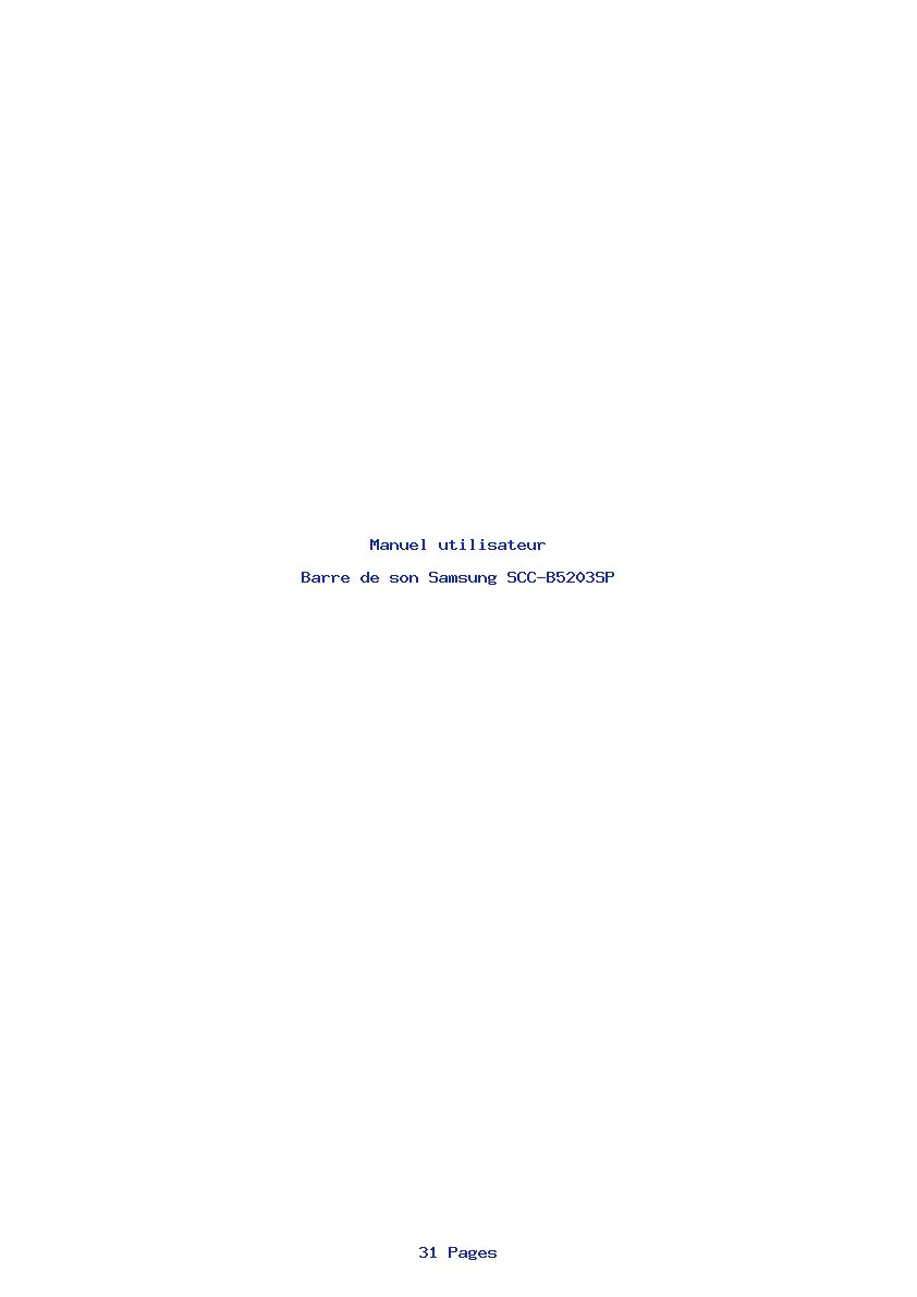 Page 1 de la notice Manuel utilisateur Samsung SCC-B5203SP