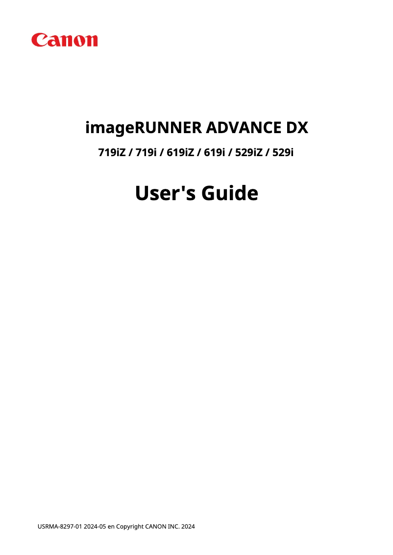 Page 1 de la notice Manuel utilisateur Canon imageRUNNER ADVANCE DX 719iZ