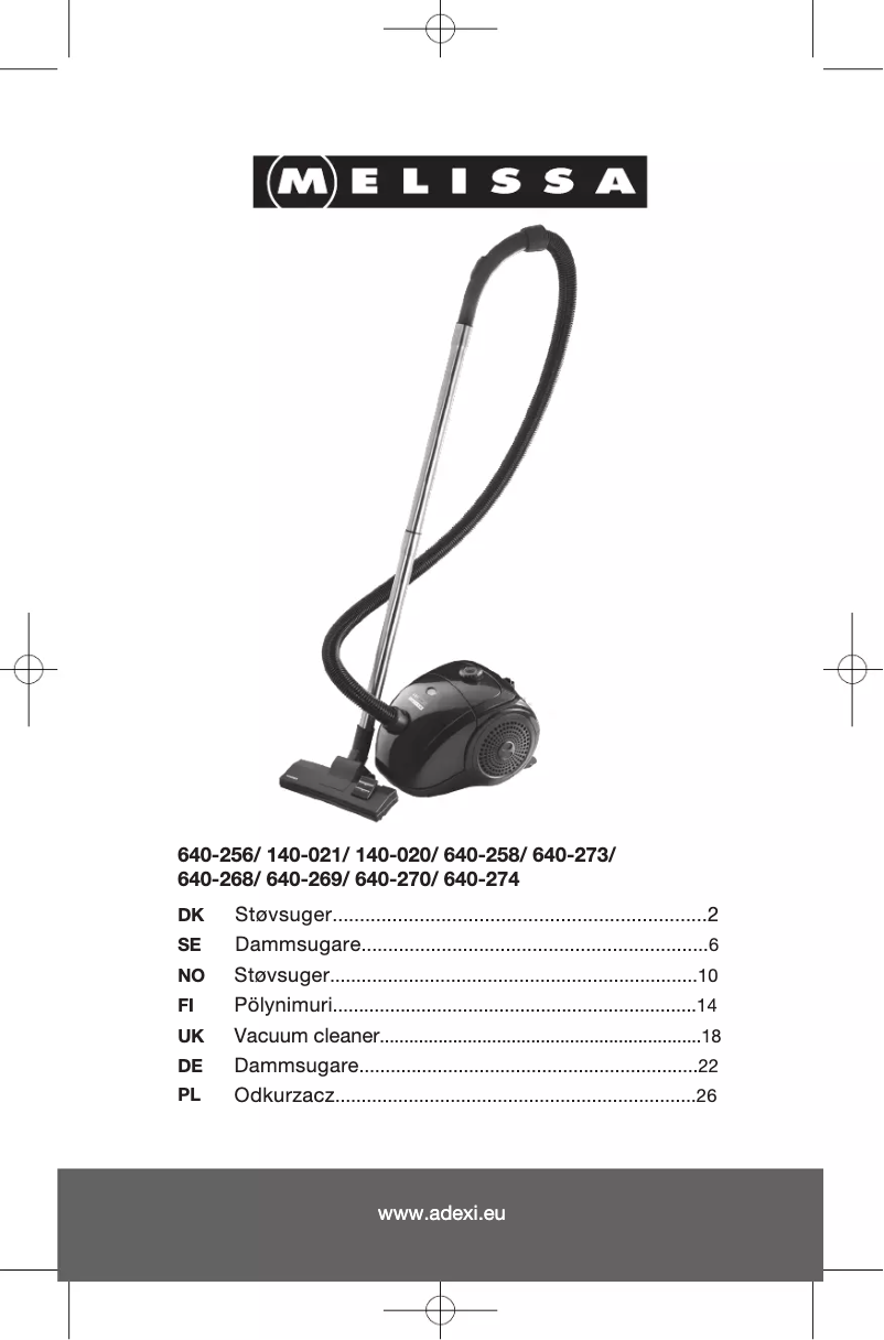 Página 1 del manual Manual de usuario Melissa 640-270