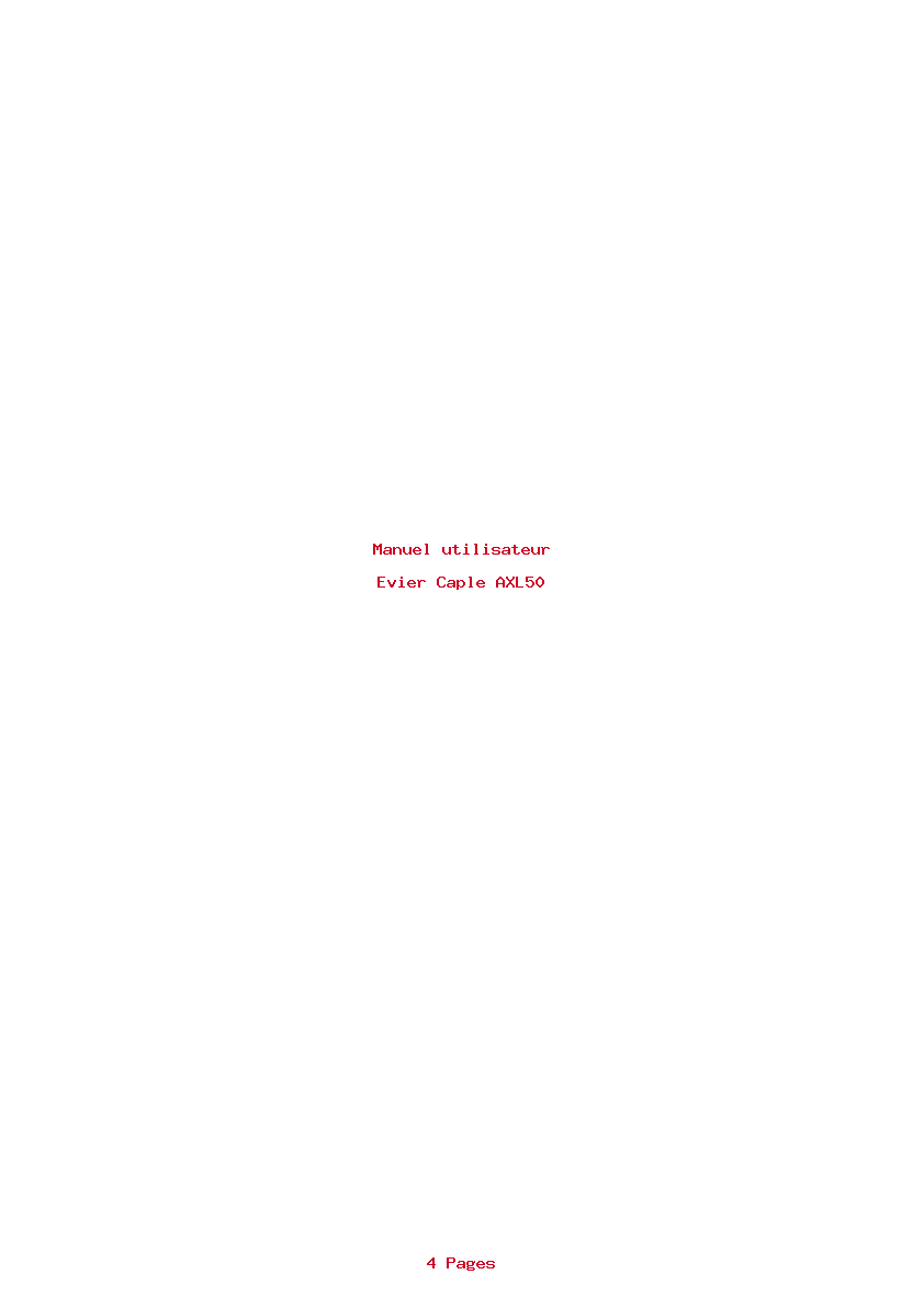Page 1 de la notice Manuel utilisateur Caple AXL50
