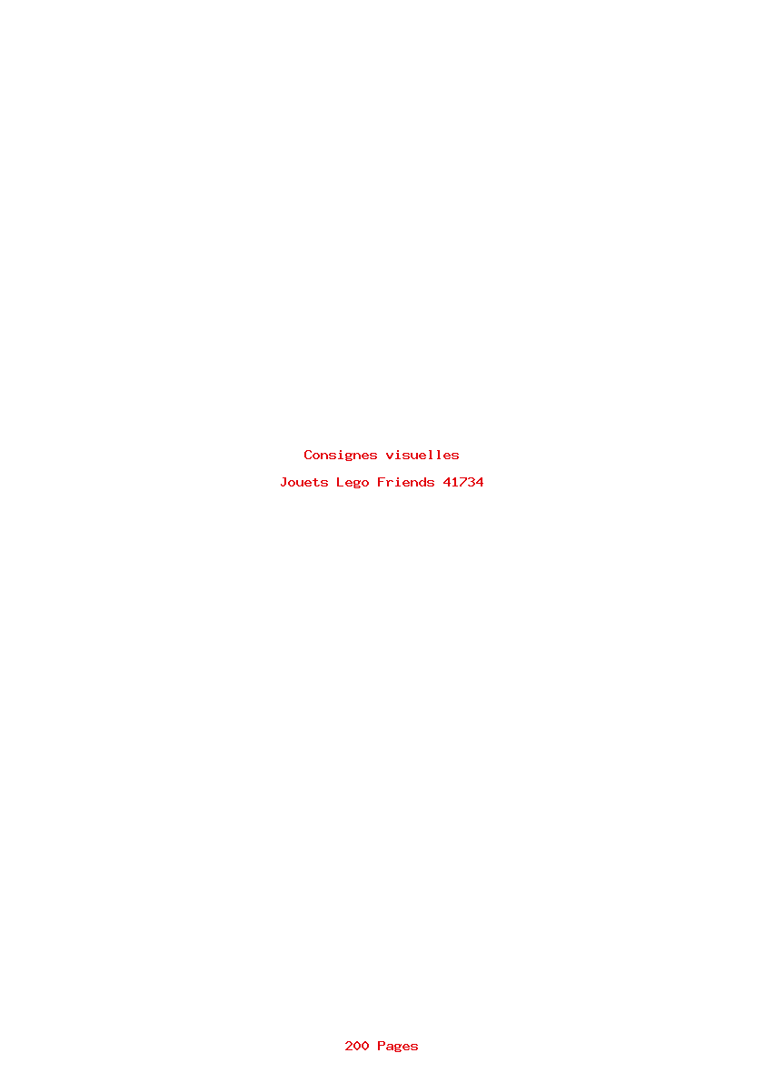 Page 1 de la notice Consignes visuelles Lego Friends 41734