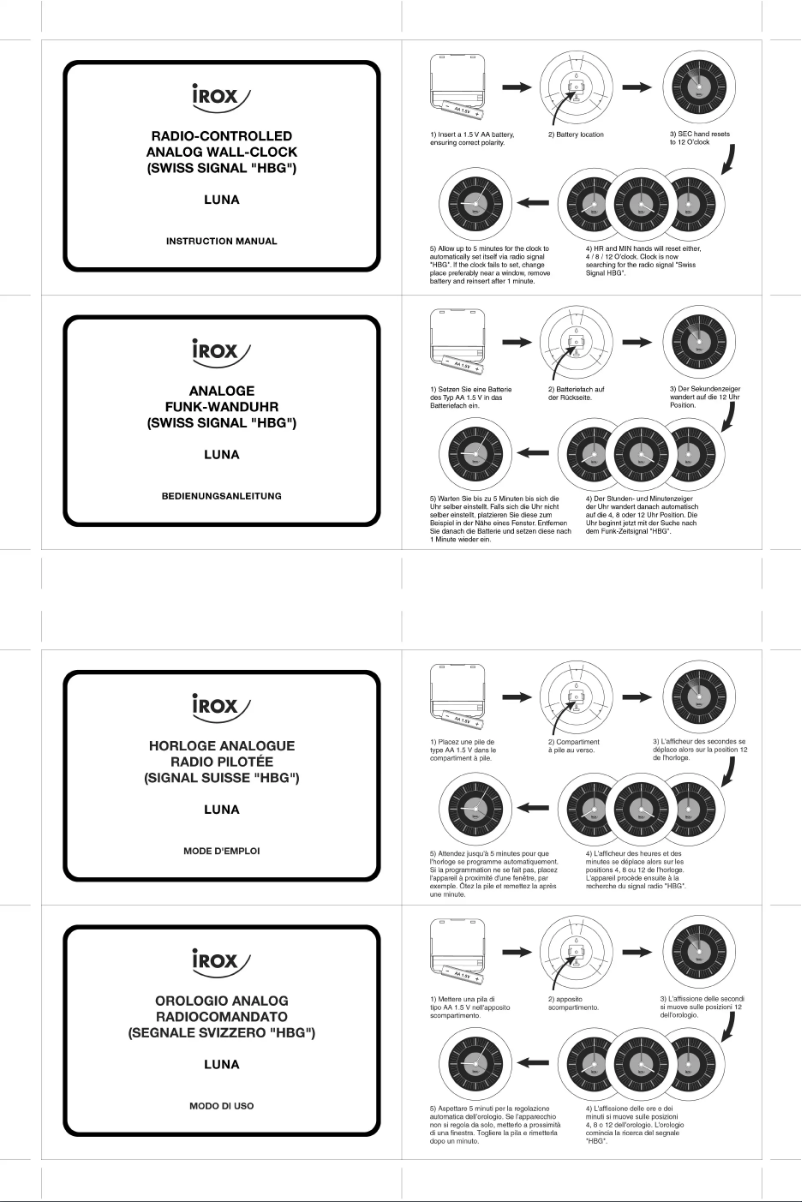 Page 1 de la notice Manuel utilisateur Irox Luna