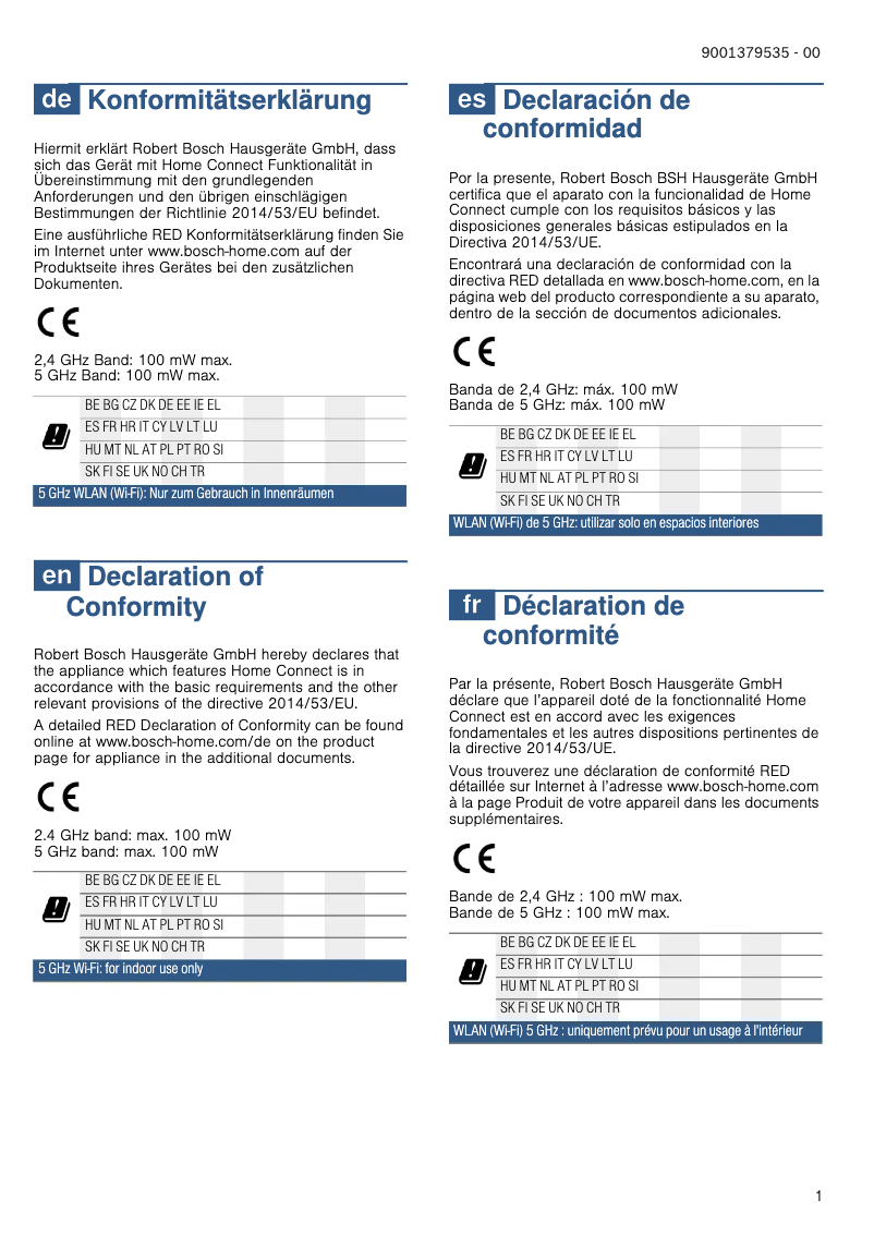 Page 1 de la notice Guide d'installation Bosch PXX975KW1E