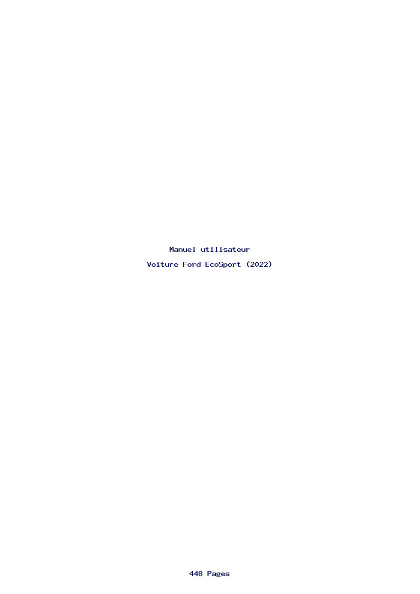 Page 1 de la notice Manuel utilisateur Ford EcoSport (2022)