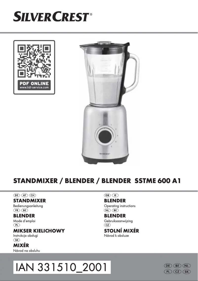 Page 1 de la notice Manuel utilisateur SilverCrest SSTME 600 A1