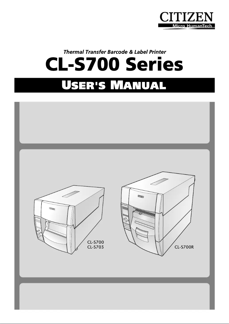 Page 1 de la notice Manuel utilisateur Citizen CLS700