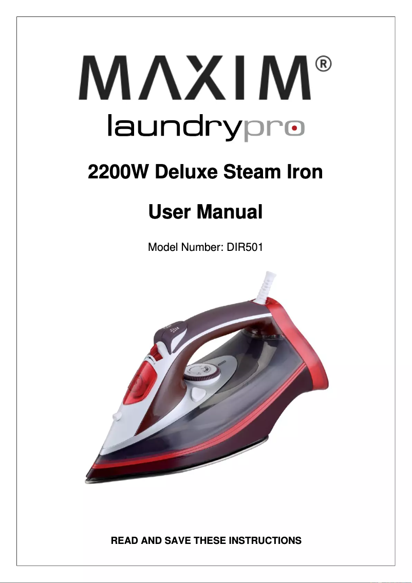 Page 1 de la notice Manuel utilisateur Maxim LaundryPro DIR501