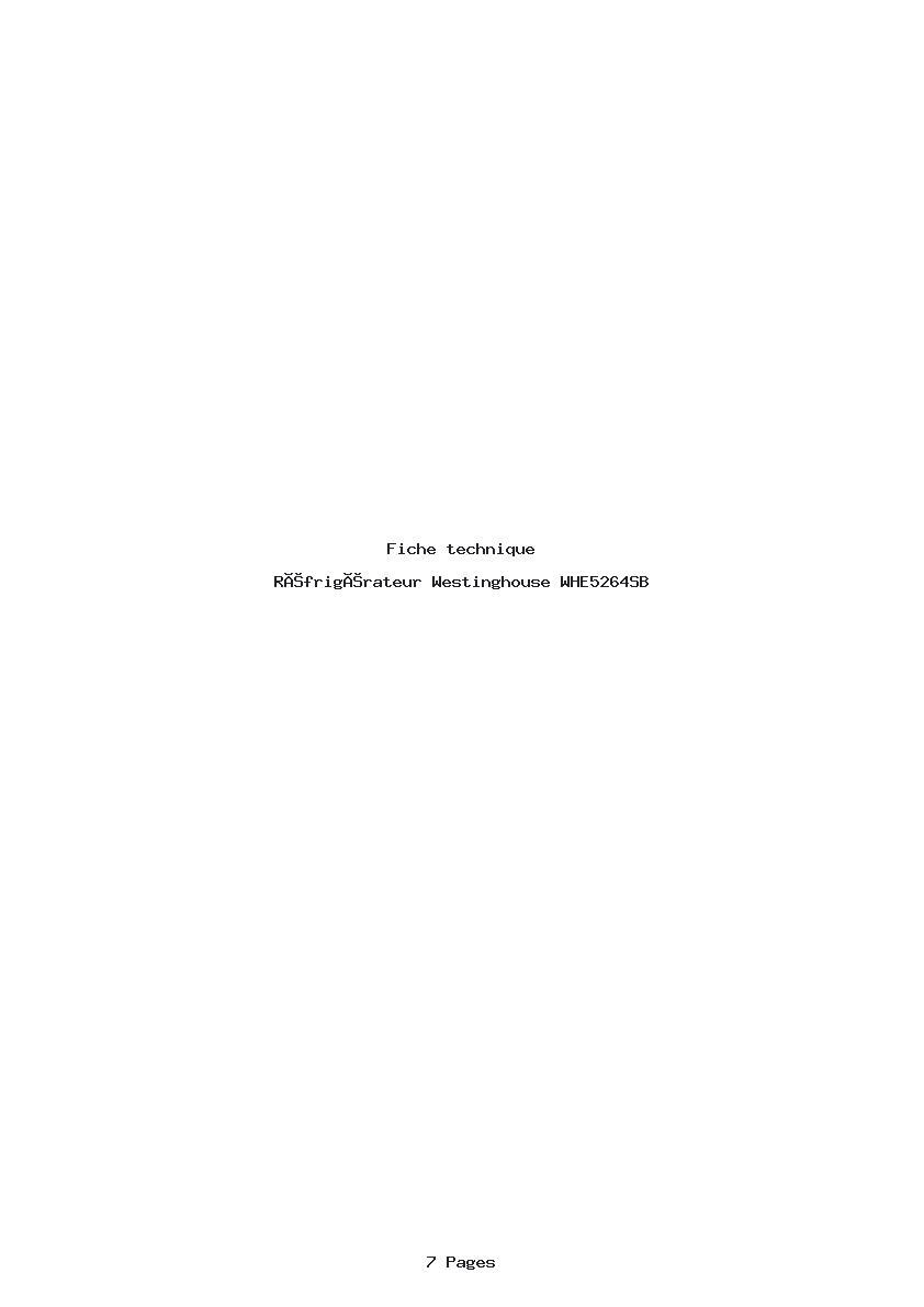 Image de la première page du manuel de l'appareil WHE5264SB
