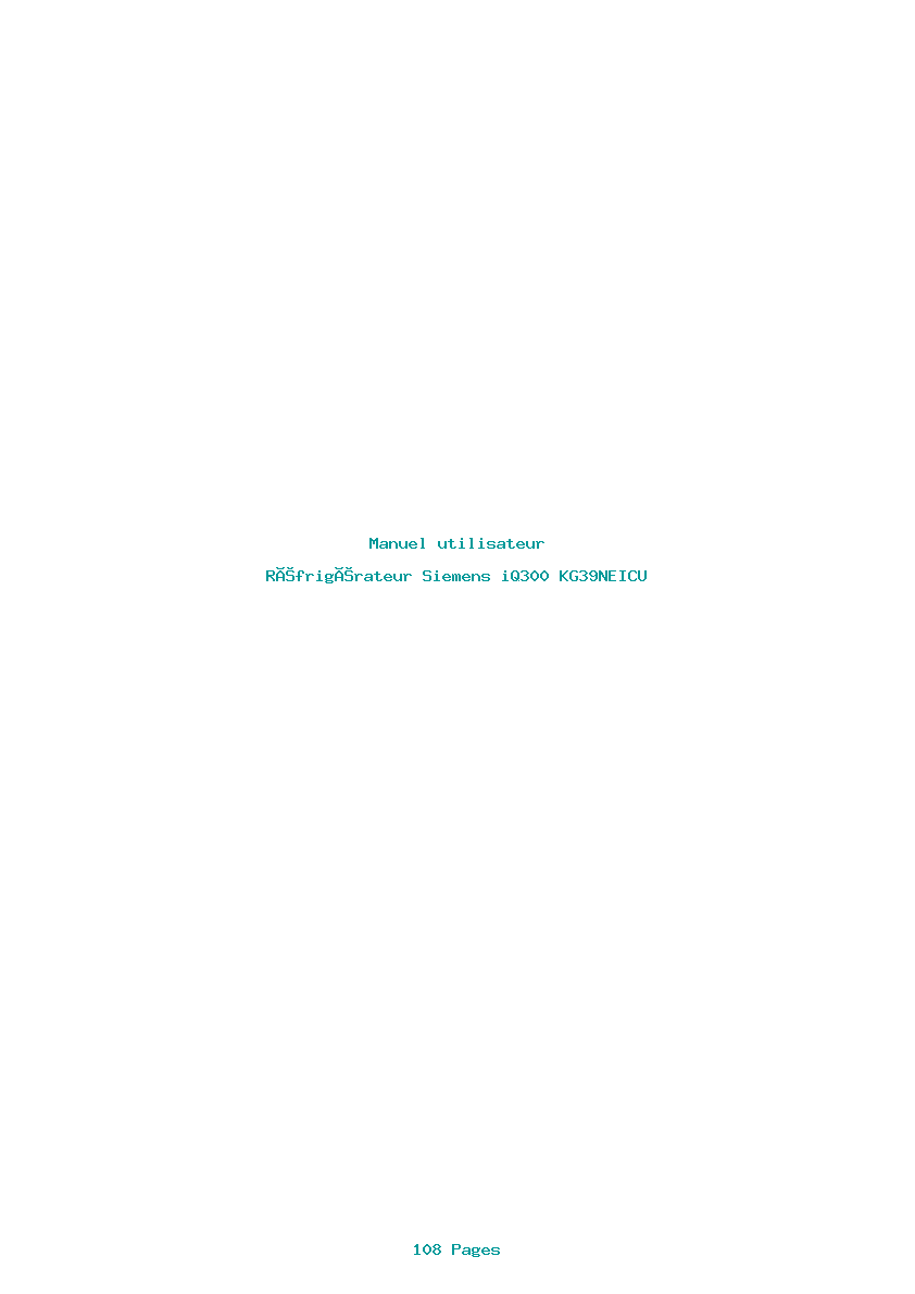 Page 1 de la notice Manuel utilisateur Siemens iQ300 KG39NEICU