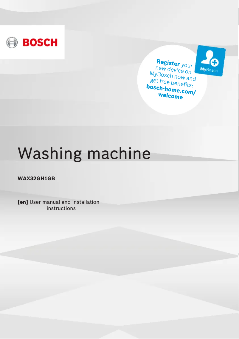 Page 1 of the manual User Manual Bosch WAX32GH1GB