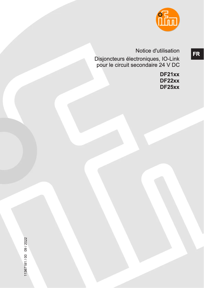 Page 1 de la notice Manuel utilisateur IFM DF3110