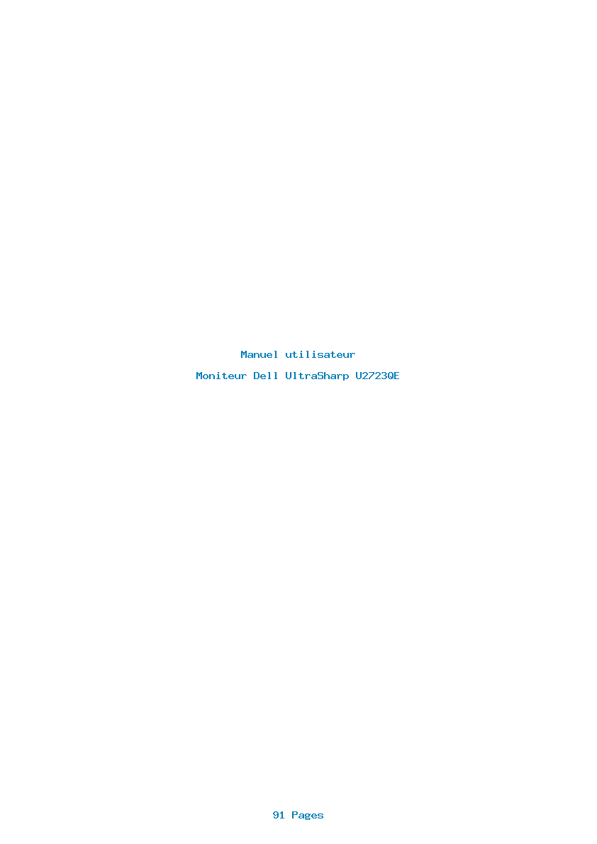 Page 1 de la notice Manuel utilisateur Dell UltraSharp U2723QE