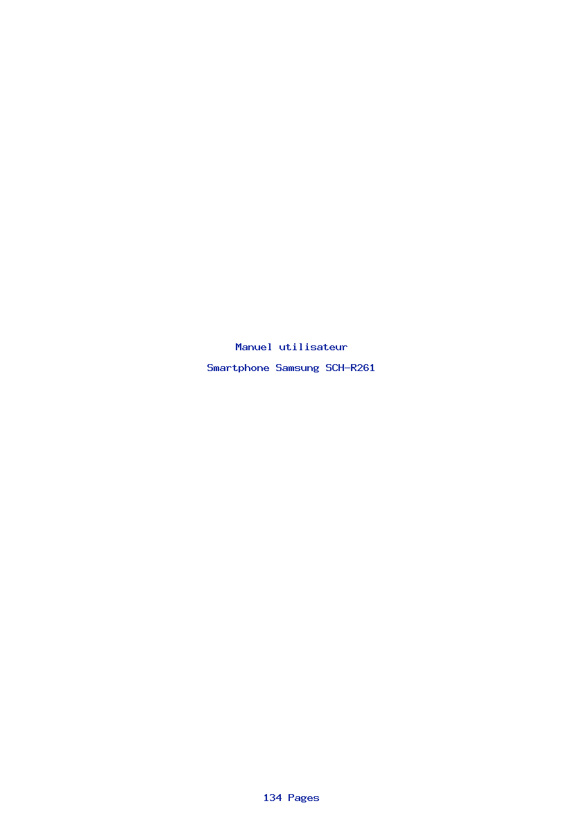 Page 1 de la notice Manuel utilisateur Samsung SCH-R261