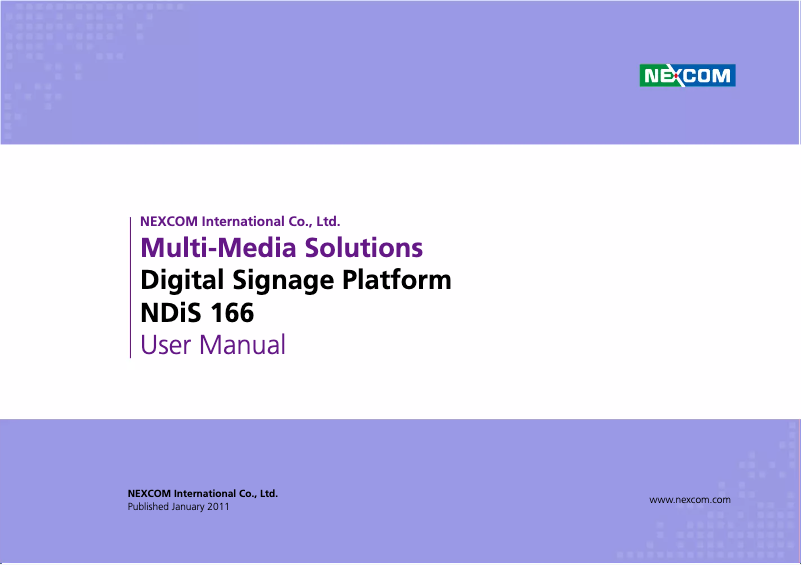Page 1 de la notice Manuel utilisateur Nexcom NDiS 166