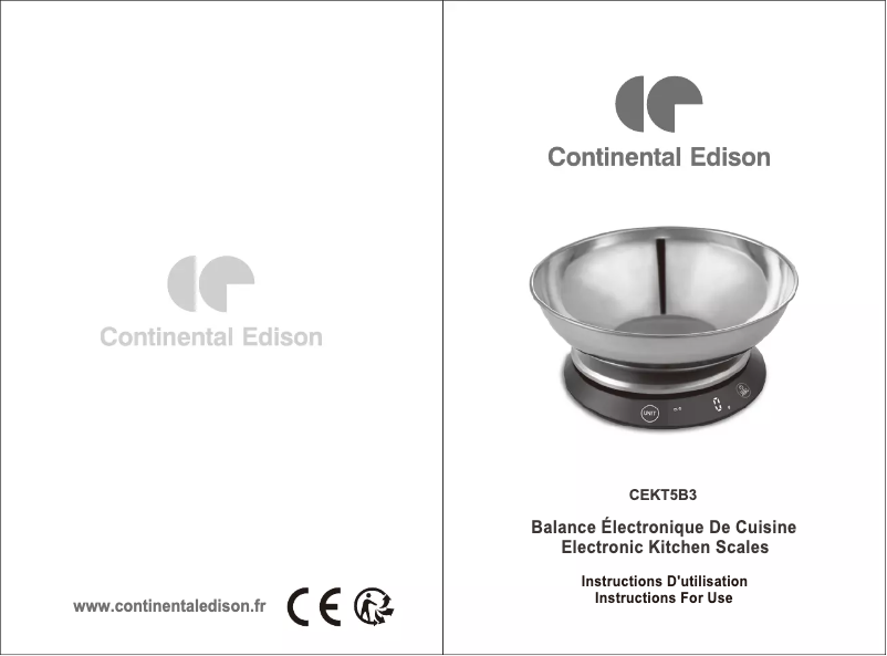 Página 1 del manual Manual de usuario Continental Edison CEKT5B3