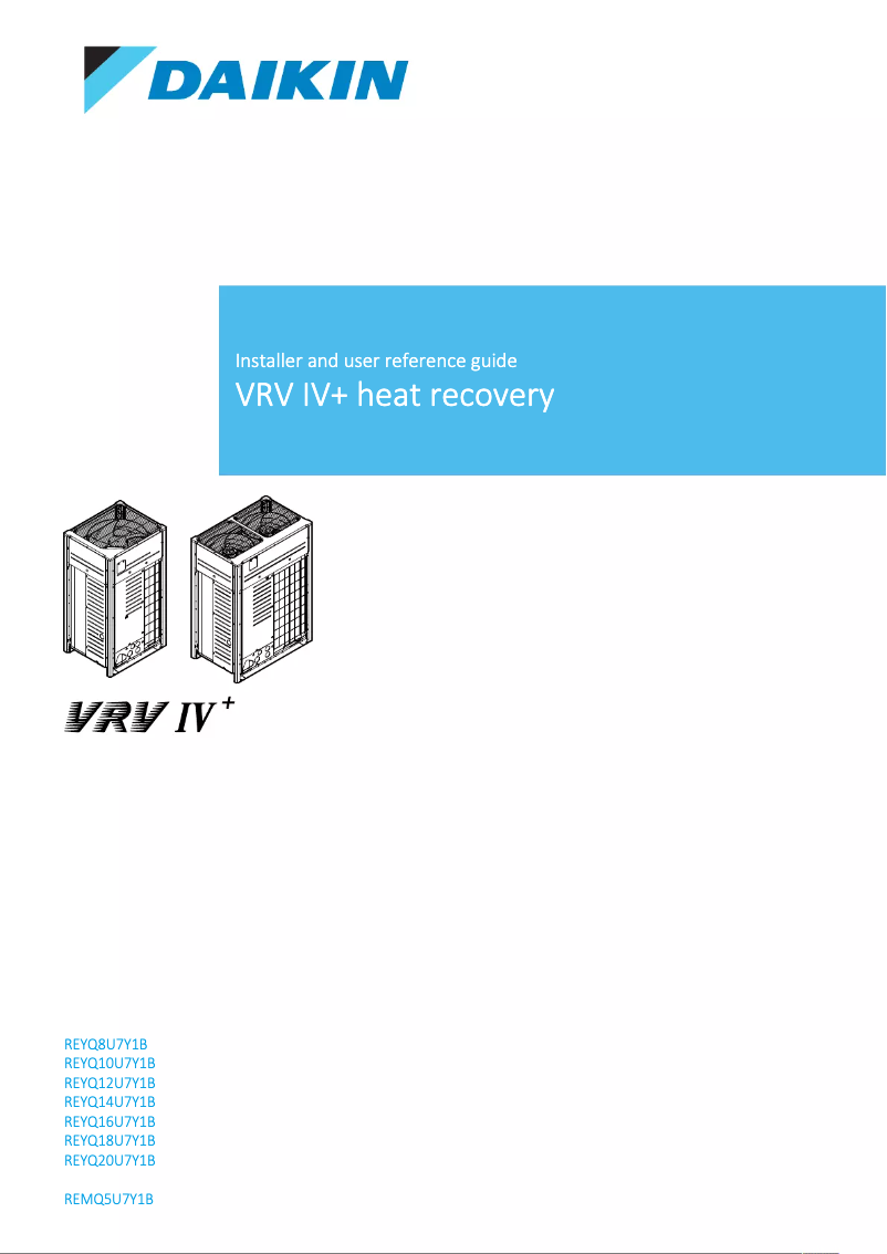 Page 1 de la notice Manuel utilisateur Daikin REYQ38U7Y1B