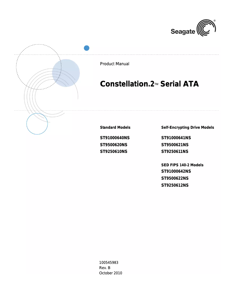 Page 1 de la notice Manuel utilisateur Seagate Constellation Constellation.2
