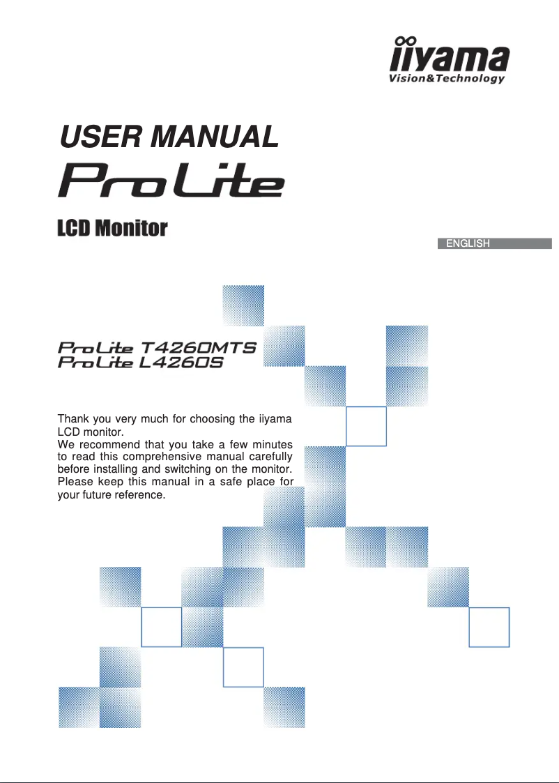 Page 1 of the manual User Manual Iiyama ProLite T4260MTS