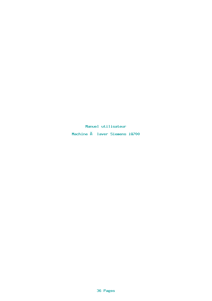 Page 1 de la notice Manuel utilisateur Siemens iQ700