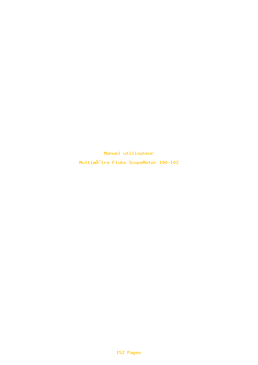 Page 1 de la notice Manuel utilisateur Fluke ScopeMeter 190-102