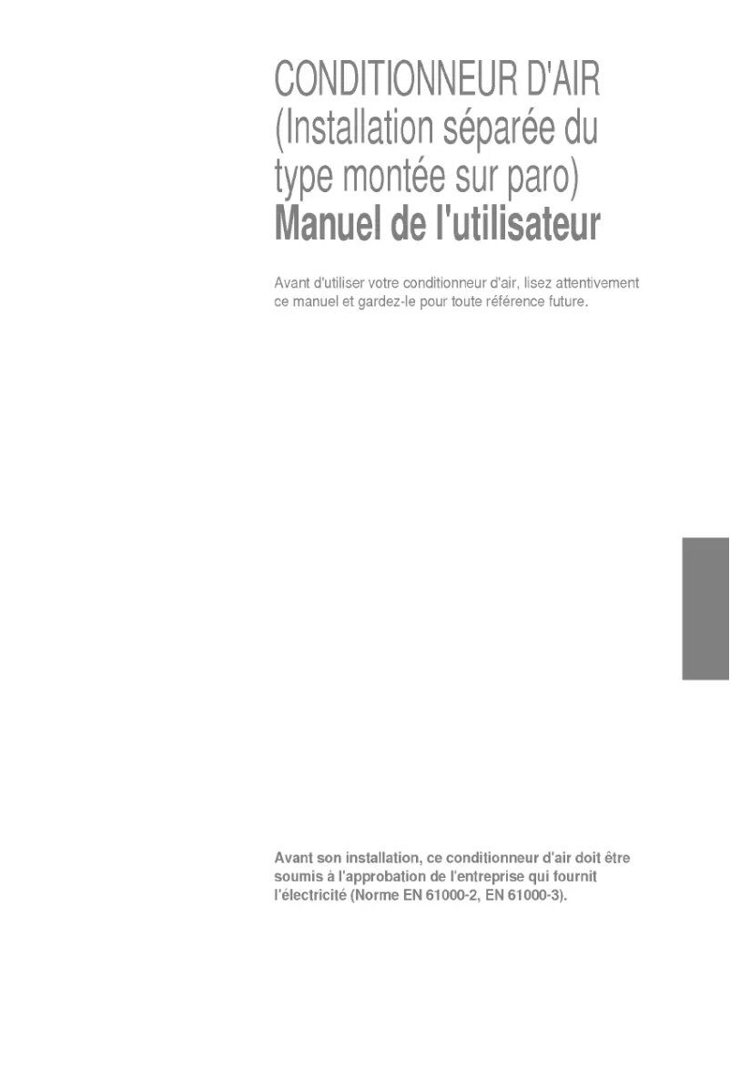 Page 1 de la notice Manuel utilisateur LG ASUC246TLM0